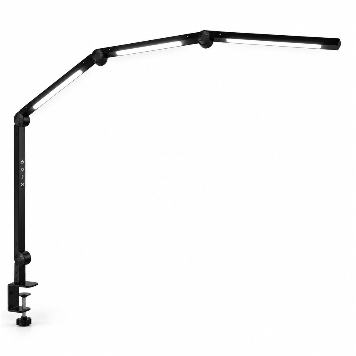 LED Clamp Desk Lamp with 4-Section Swing Arm