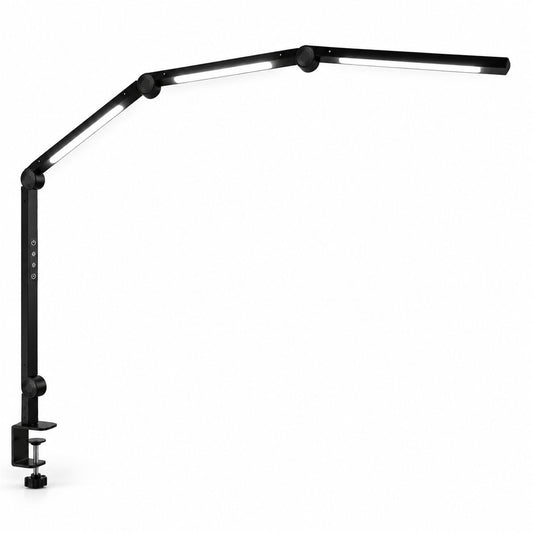 LED Clamp Desk Lamp with 4-Section Swing Arm